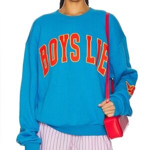 Boys Lie Razzle Dazzle Kara Crewneck in Blue Size XS/S